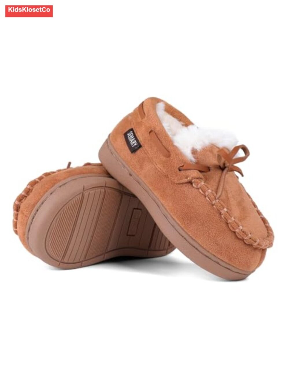 Kids Mocc with Memory Foam, Faux Fur Lined, TPR Sole